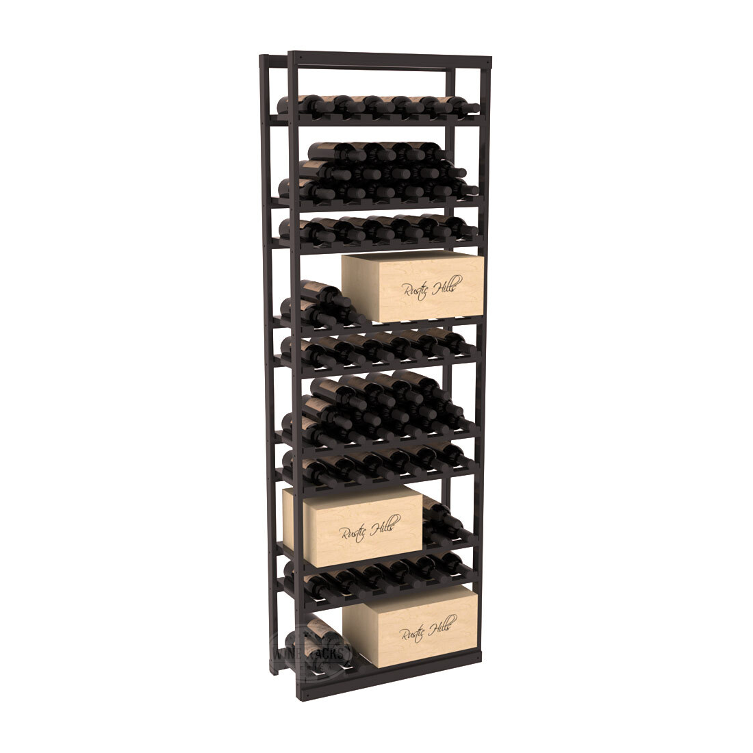 InstaCellar - Baker Style Case Rack in Ponderosa Pine Black stained with WineSafe™ Satin Sealant