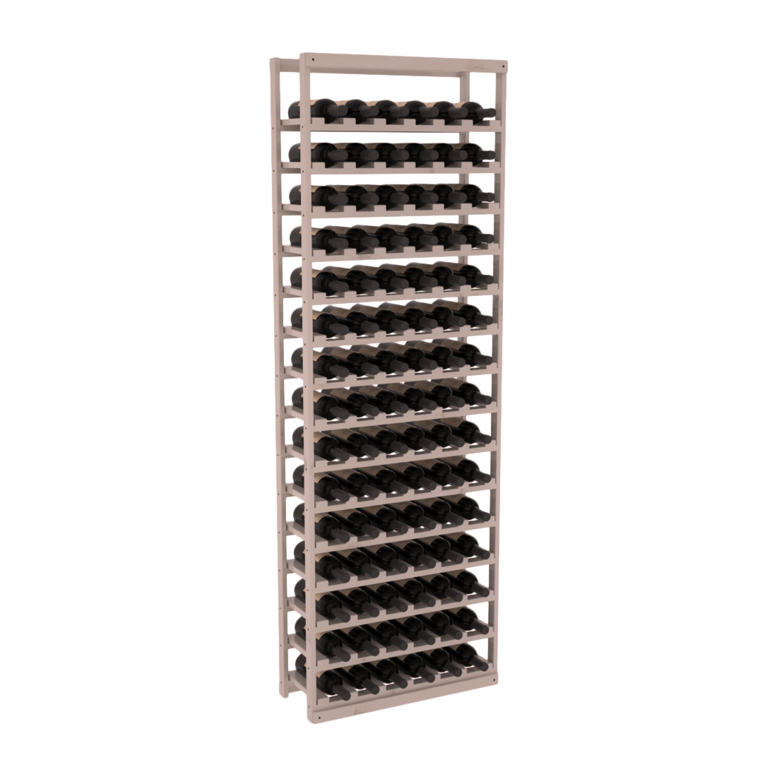 InstaCellar - Baker Style Bottle Rack in Knotty Alder Greywash stained with WineSafe™ Satin Sealant