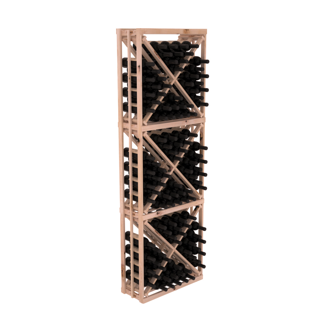 InstaCellar - Full Height Diamond Bin in Knotty Alder Unstained without WineSafe™ Satin Sealant