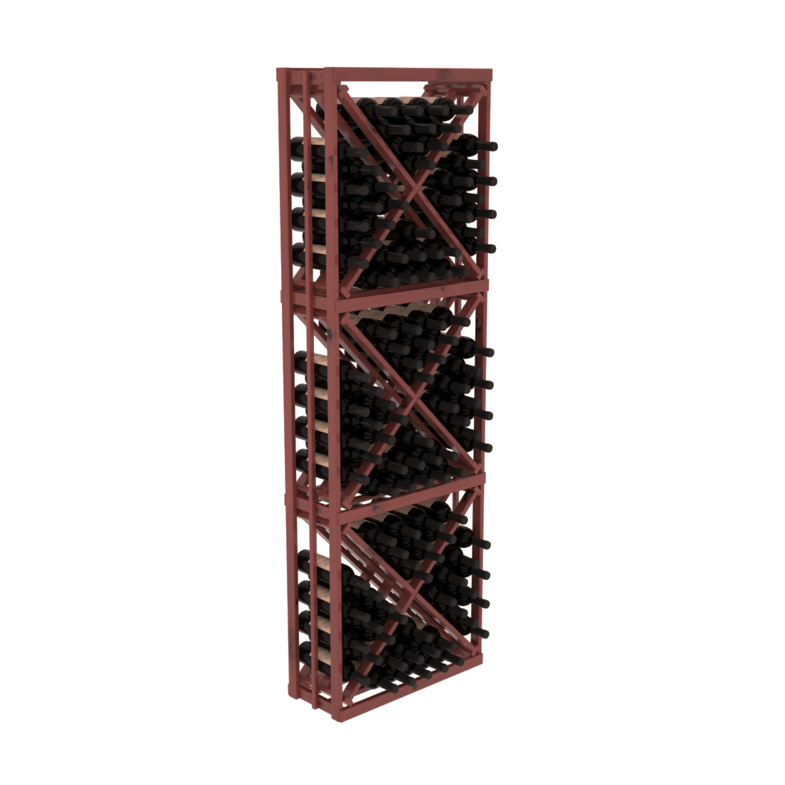 InstaCellar - Full Height Diamond Bin in Knotty Alder Cherry stained with WineSafe™ Satin Sealant