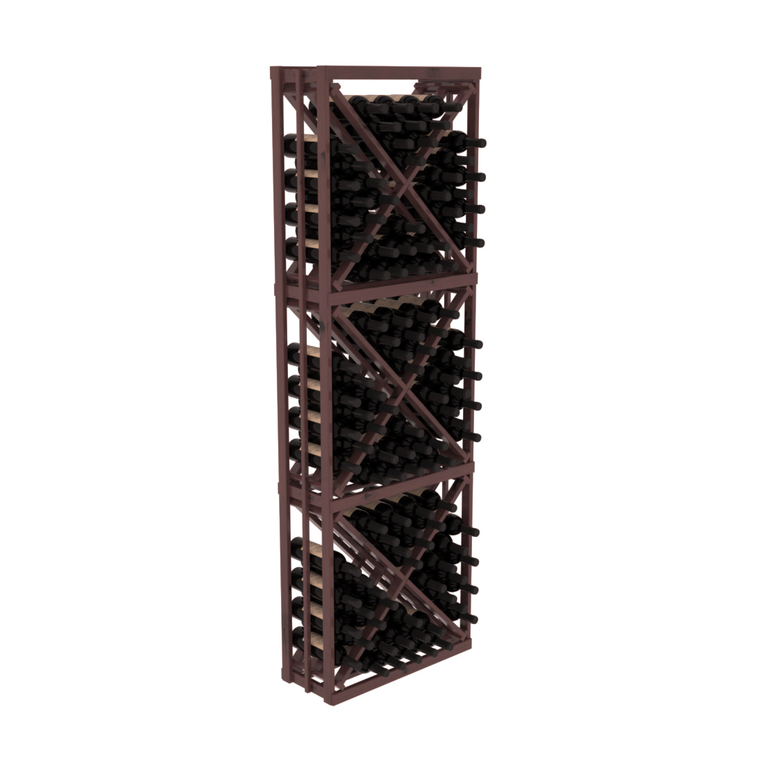 InstaCellar - Full Height Diamond Bin in Knotty Alder Walnut stained with WineSafe™ Satin Sealant