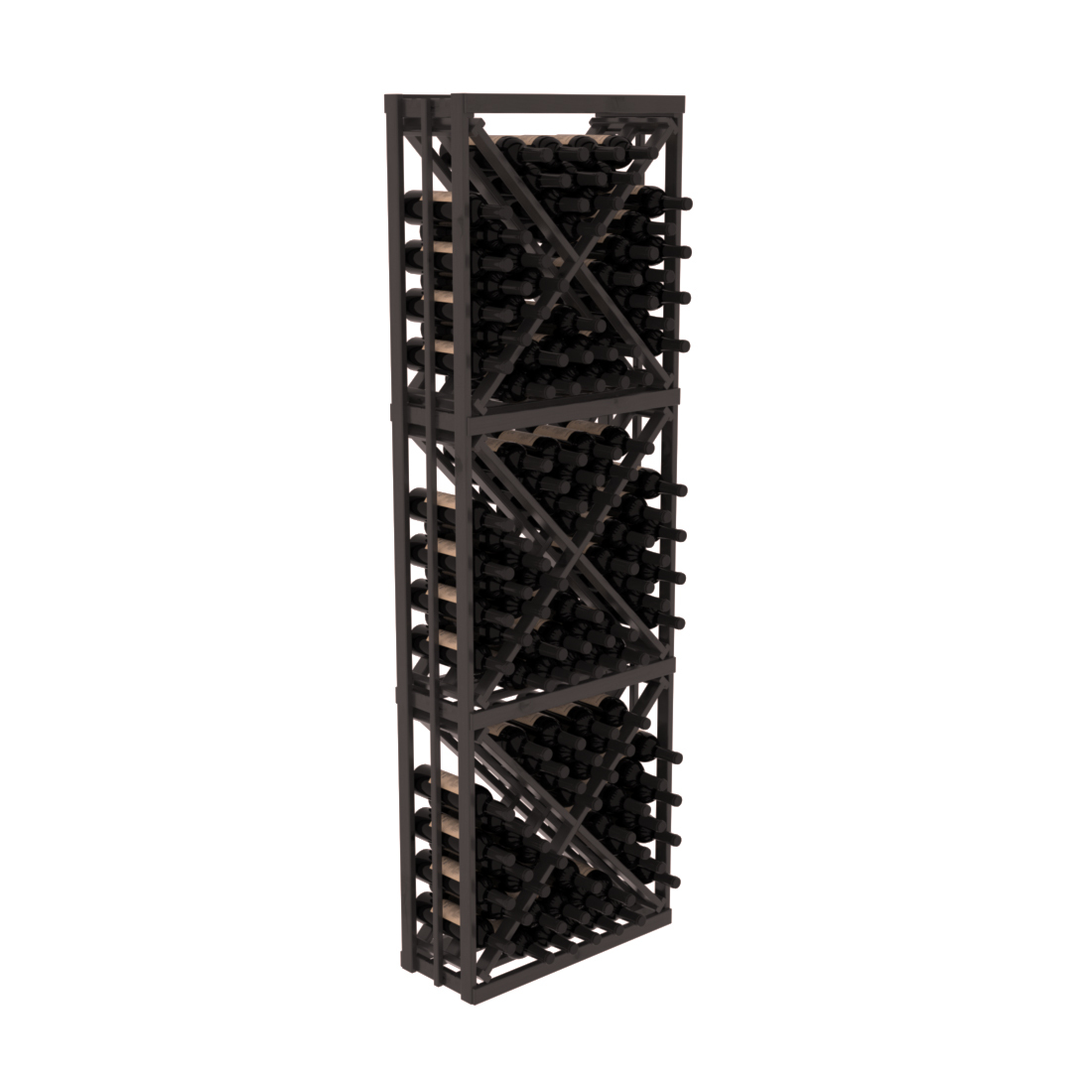 InstaCellar - Full Height Diamond Bin in Knotty Alder Black stained with WineSafe™ Satin Sealant