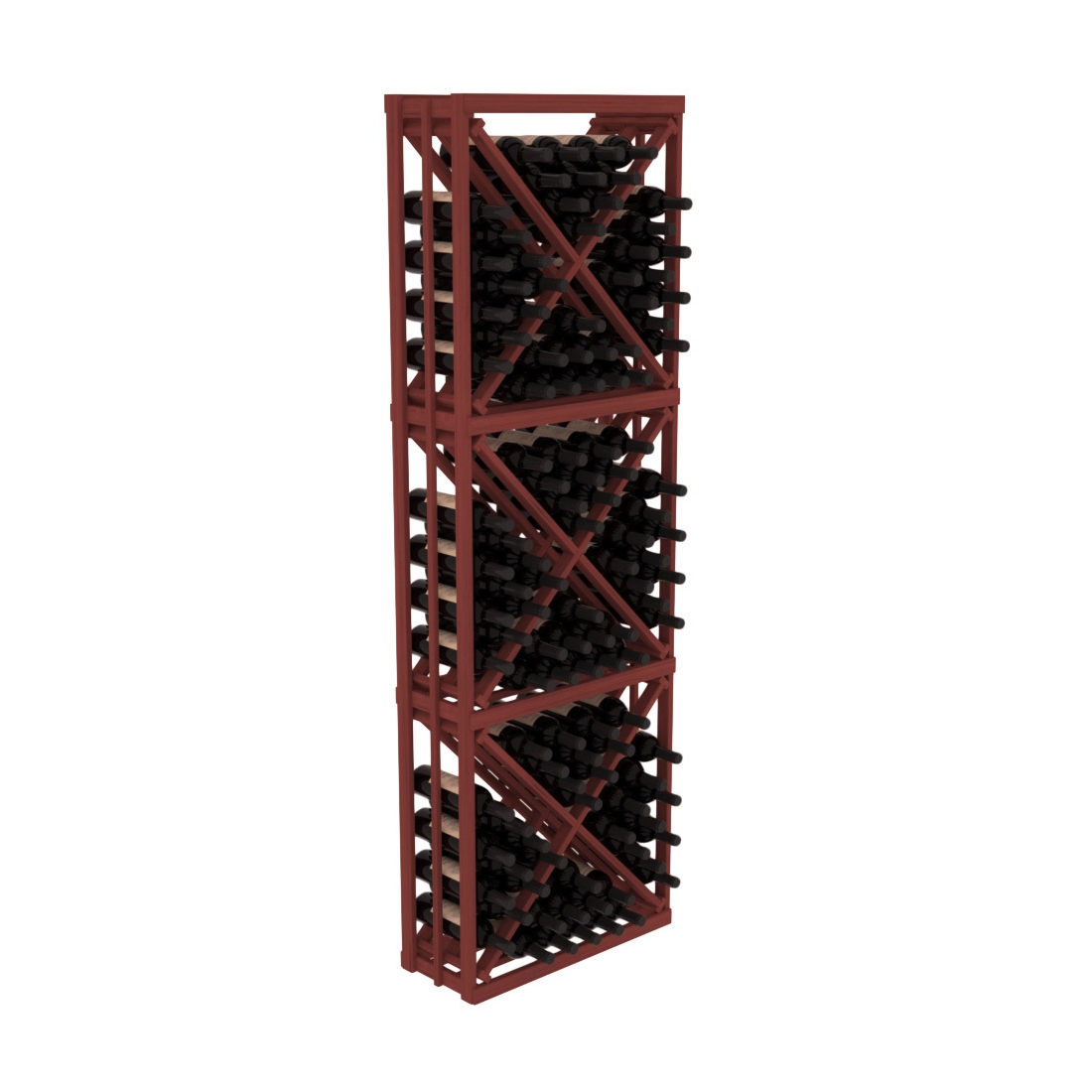 InstaCellar - Full Height Diamond Bin in Grand Mahogany Cherry stained without WineSafe™ Satin Sealant