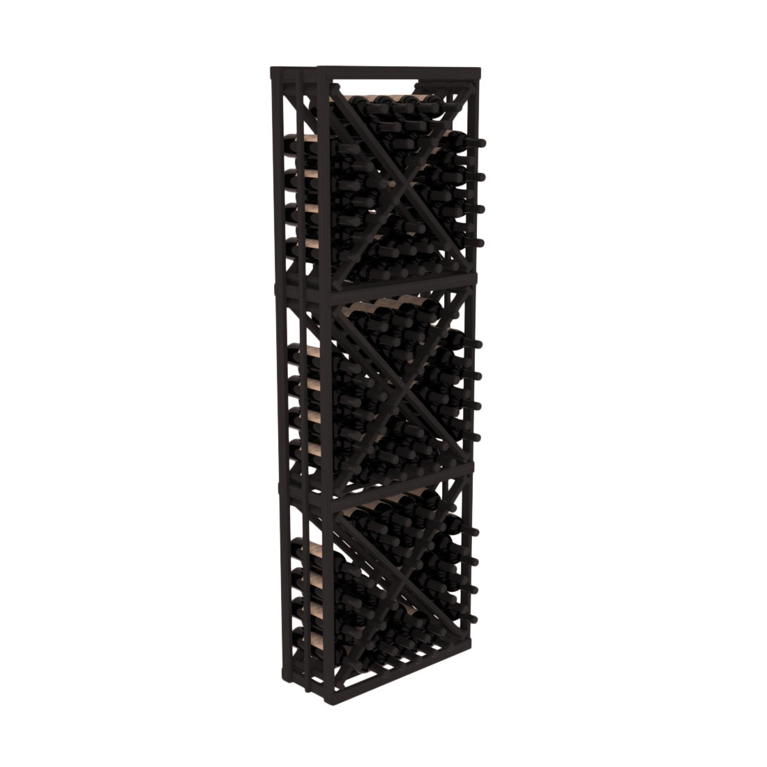 InstaCellar - Full Height Diamond Bin in Grand Mahogany Black stained without WineSafe™ Satin Sealant