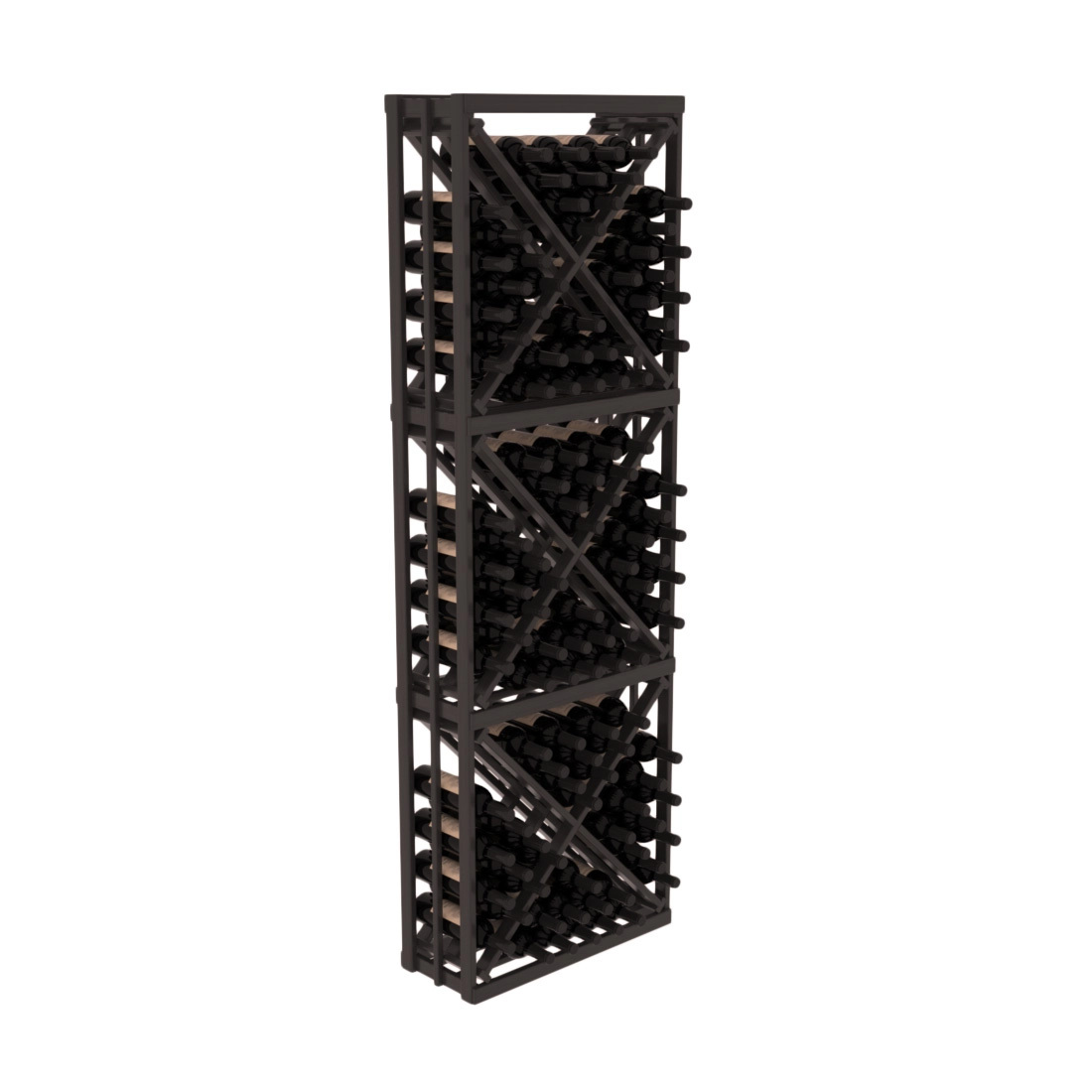 InstaCellar - Full Height Diamond Bin in Grand Mahogany Black stained with WineSafe™ Satin Sealant