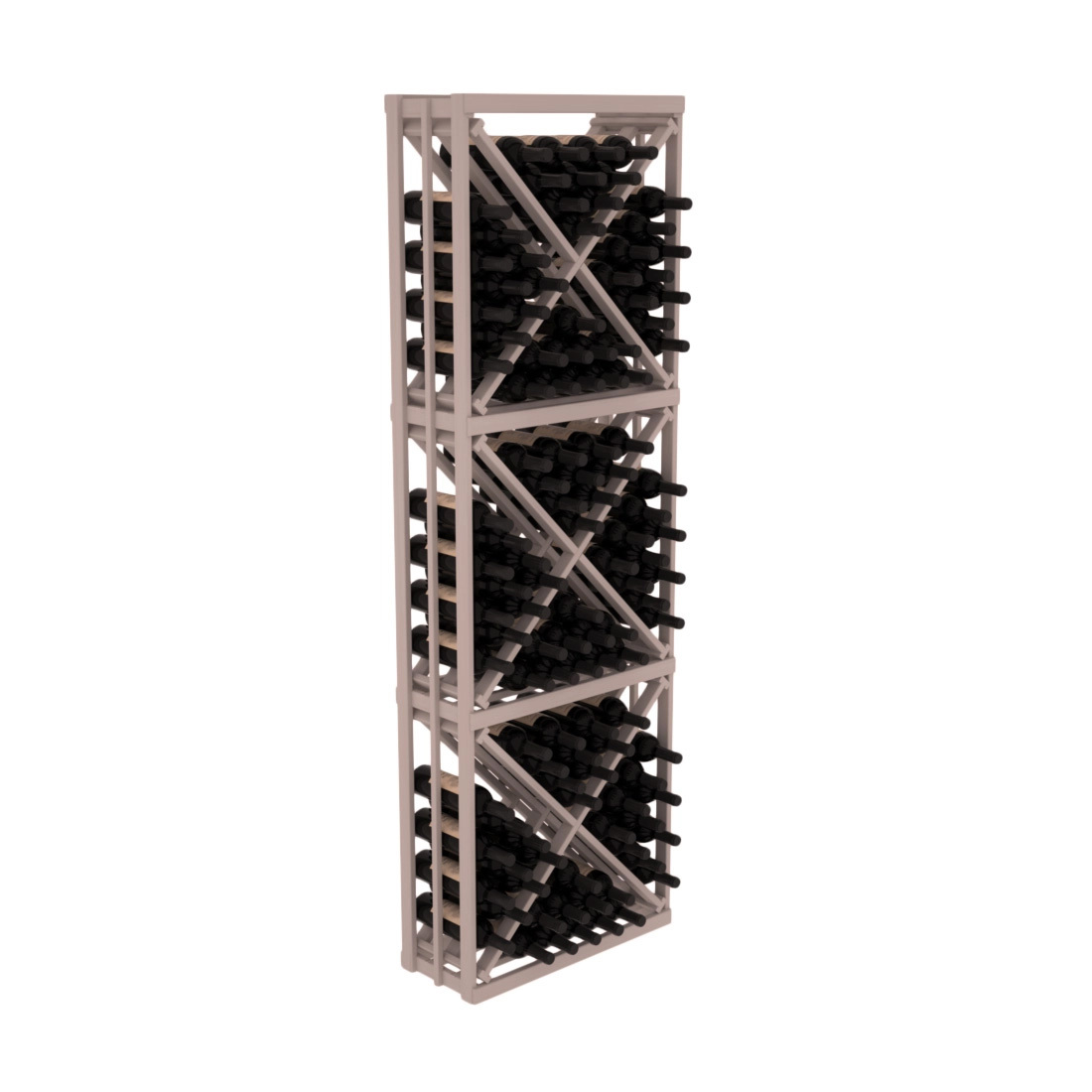 InstaCellar - Full Height Diamond Bin in Grand Mahogany Greywash stained without WineSafe™ Satin Sealant