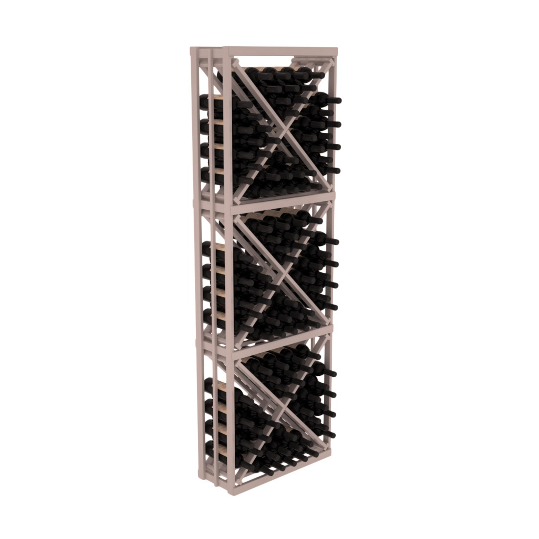 InstaCellar - Full Height Diamond Bin in Grand Mahogany Greywash stained with WineSafe™ Satin Sealant