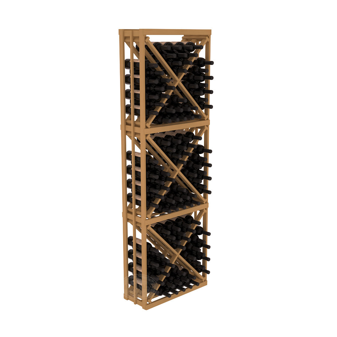 InstaCellar - Full Height Diamond Bin in Ponderosa Pine Oak stained without WineSafe™ Satin Sealant