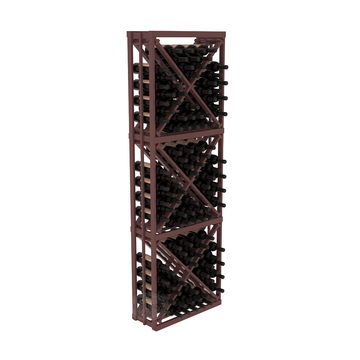 InstaCellar - Full Height Diamond Bin in Ponderosa Pine Walnut stained with WineSafe™ Satin Sealant