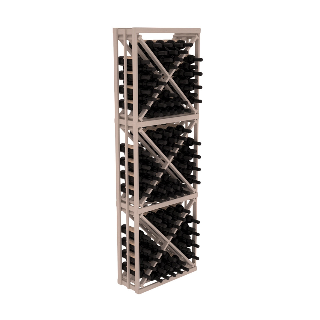 InstaCellar - Full Height Diamond Bin in Ponderosa Pine Greywash stained without WineSafe™ Satin Sealant