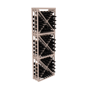 InstaCellar - Full Height Diamond Bin in Ponderosa Pine Greywash stained with WineSafe™ Satin Sealant