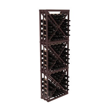 InstaCellar - Full Height Diamond Bin in Premium Redwood Walnut stained with WineSafe™ Satin Sealant