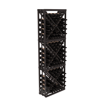 InstaCellar - Full Height Diamond Bin in Premium Redwood Black stained with WineSafe™ Satin Sealant