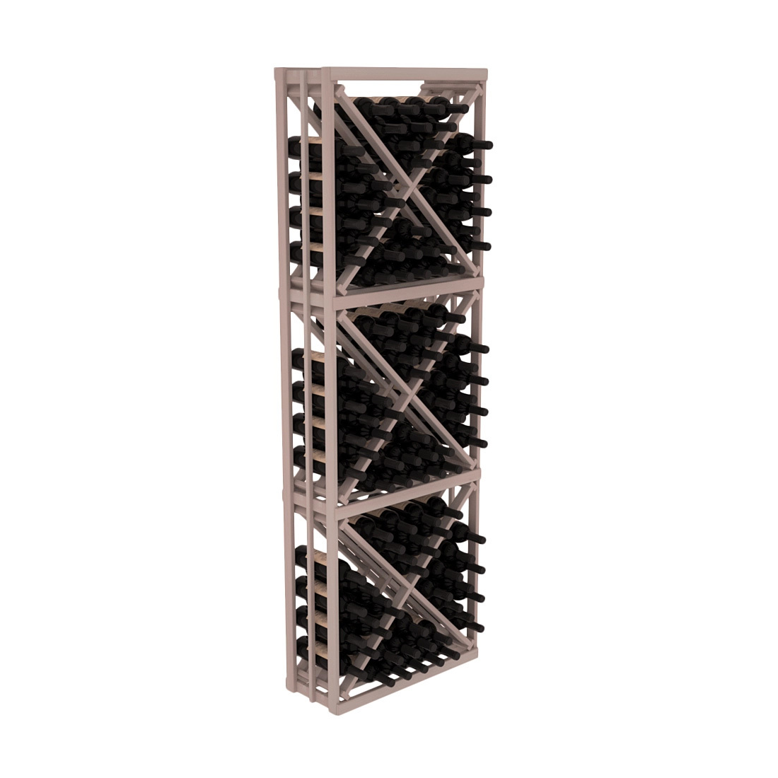 InstaCellar - Full Height Diamond Bin in Premium Redwood Greywash stained without WineSafe™ Satin Sealant