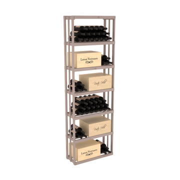 InstaCellar - Rectangle Bin Rack in Knotty Alder Greywash stained without WineSafe™ Satin Sealant