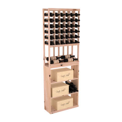 InstaCellar - 6 Column Side Display Case Bin Combo in Knotty Alder Unstained without WineSafe™ Satin Sealant