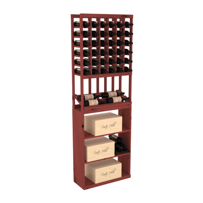 InstaCellar - 6 Column Side Display Case Bin Combo in Knotty Alder Cherry stained without WineSafe™ Satin Sealant