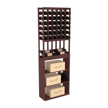 InstaCellar - 6 Column Side Display Case Bin Combo in Knotty Alder Walnut stained without WineSafe™ Satin Sealant