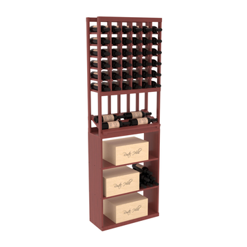 InstaCellar - 6 Column Side Display Case Bin Combo in Grand Mahogany Cherry stained with WineSafe™ Satin Sealant