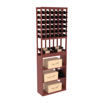 InstaCellar - 6 Column Side Display Case Bin Combo in Grand Mahogany Cherry stained with WineSafe™ Satin Sealant