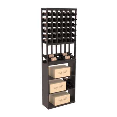 InstaCellar - 6 Column Side Display Case Bin Combo in Grand Mahogany Black stained with WineSafe™ Satin Sealant