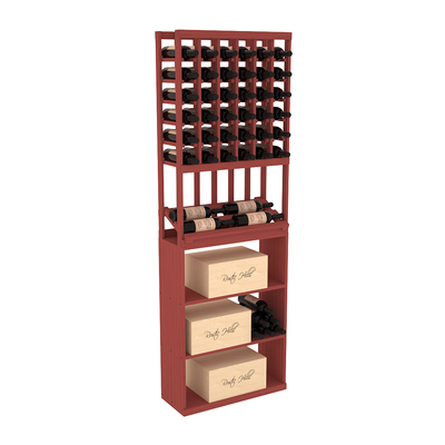InstaCellar - 6 Column Side Display Case Bin Combo in Ponderosa Pine Cherry stained without WineSafe™ Satin Sealant