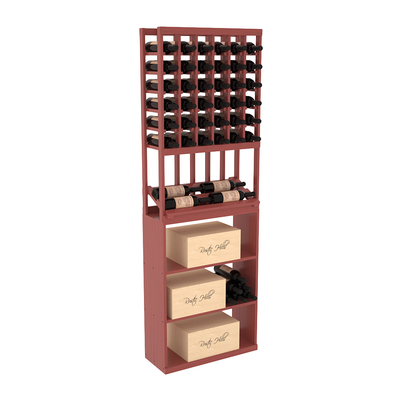 InstaCellar - 6 Column Side Display Case Bin Combo in Ponderosa Pine Cherry stained with WineSafe™ Satin Sealant