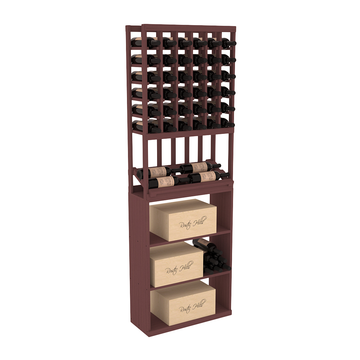 InstaCellar - 6 Column Side Display Case Bin Combo in Ponderosa Pine Walnut stained without WineSafe™ Satin Sealant
