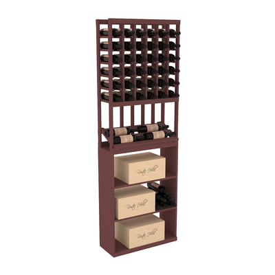 InstaCellar - 6 Column Side Display Case Bin Combo in Ponderosa Pine Walnut stained without WineSafe™ Satin Sealant