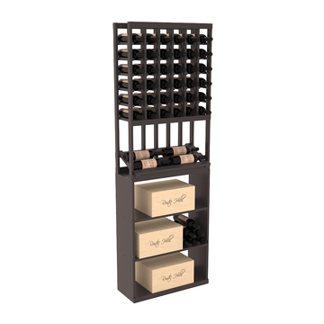 InstaCellar - 6 Column Side Display Case Bin Combo in Ponderosa Pine Black stained with WineSafe™ Satin Sealant