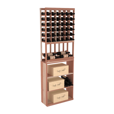 InstaCellar - 6 Column Side Display Case Bin Combo in Premium Redwood Unstained without WineSafe™ Satin Sealant