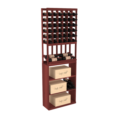 InstaCellar - 6 Column Side Display Case Bin Combo in Premium Redwood Cherry stained without WineSafe™ Satin Sealant