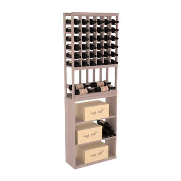InstaCellar - 6 Column Side Display Case Bin Combo in Premium Redwood Greywash stained without WineSafe™ Satin Sealant