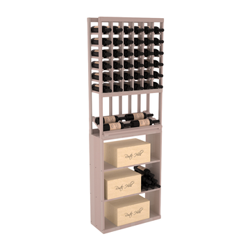 InstaCellar - 6 Column Side Display Case Bin Combo in Premium Redwood Greywash stained with WineSafe™ Satin Sealant