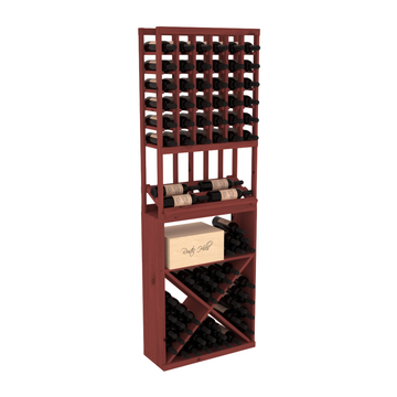 InstaCellar - 6 Column Side Display X Bin Combo in Knotty Alder Cherry stained without WineSafe™ Satin Sealant