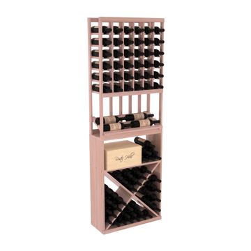 InstaCellar - 6 Column Side Display X Bin Combo in Grand Mahogany Unstained with WineSafe™ Satin Sealant