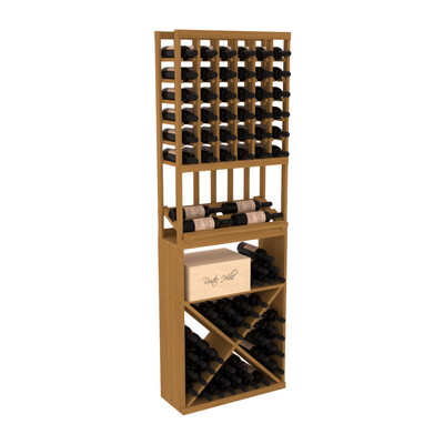 InstaCellar - 6 Column Side Display X Bin Combo in Grand Mahogany Oak stained without WineSafe™ Satin Sealant