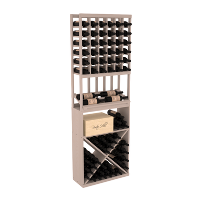 InstaCellar - 6 Column Side Display X Bin Combo in Ponderosa Pine Greywash stained without WineSafe™ Satin Sealant