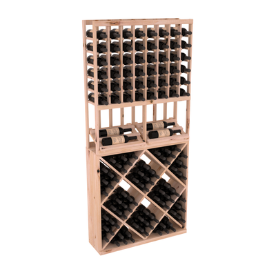 InstaCellar - 8 Column Side Display 82 Cube Combo in Knotty Alder Unstained without WineSafe™ Satin Sealant