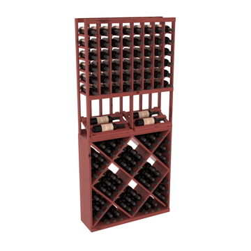 InstaCellar - 8 Column Side Display 82 Cube Combo in Knotty Alder Cherry stained with WineSafe™ Satin Sealant