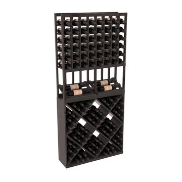 InstaCellar - 8 Column Side Display 82 Cube Combo in Knotty Alder Black stained with WineSafe™ Satin Sealant