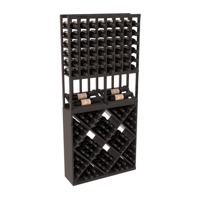 InstaCellar - 8 Column Side Display 82 Cube Combo in Knotty Alder Black stained with WineSafe™ Satin Sealant