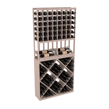 InstaCellar - 8 Column Side Display 82 Cube Combo in Knotty Alder Greywash stained without WineSafe™ Satin Sealant