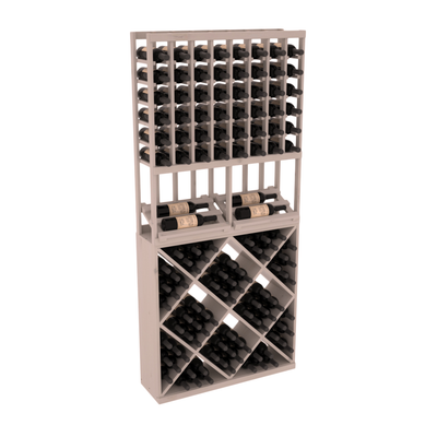 InstaCellar - 8 Column Side Display 82 Cube Combo in Knotty Alder Greywash stained with WineSafe™ Satin Sealant