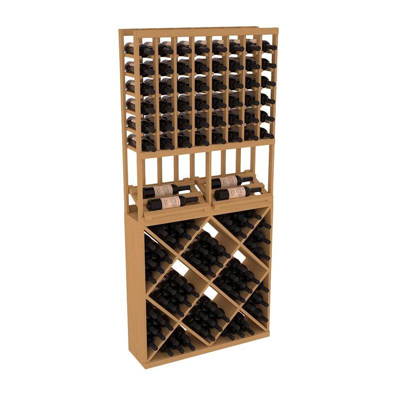 InstaCellar - 8 Column Side Display 82 Cube Combo in Ponderosa Pine Oak stained without WineSafe™ Satin Sealant