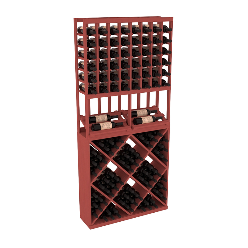 InstaCellar - 8 Column Side Display 82 Cube Combo in Ponderosa Pine Cherry stained without WineSafe™ Satin Sealant