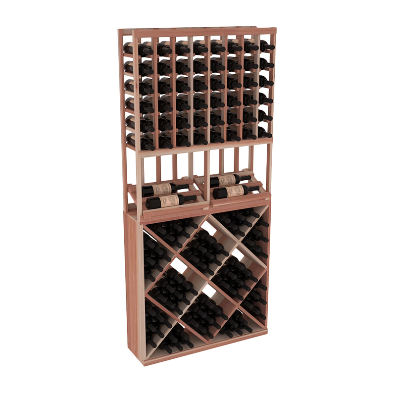 InstaCellar - 8 Column Side Display 82 Cube Combo in Premium Redwood Unstained without WineSafe™ Satin Sealant