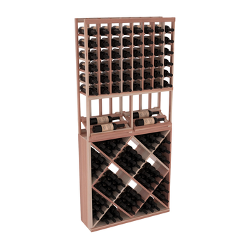 InstaCellar - 8 Column Side Display 82 Cube Combo in Premium Redwood Unstained with WineSafe™ Satin Sealant