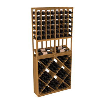 InstaCellar - 8 Column Side Display 82 Cube Combo in Premium Redwood Oak stained without WineSafe™ Satin Sealant
