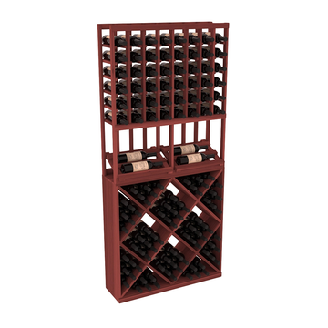 InstaCellar - 8 Column Side Display 82 Cube Combo in Premium Redwood Cherry stained without WineSafe™ Satin Sealant